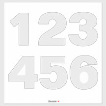 Wheelie Bin Numbers in Grey and White Sticker