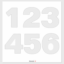 Wheelie Bin Numbers in Grey and White Sticker
