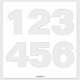 Wheelie Bin Numbers in Grey and White Sticker