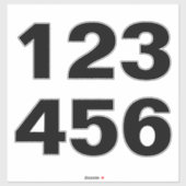 Wheelie Bin Numbers in Zwart en wit Sticker (Vel)