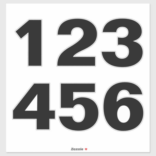 Wheelie Bin Numbers in Zwart en wit Sticker (Vel)