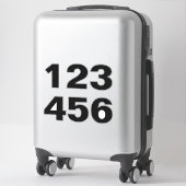 Wheelie Bin Numbers in Zwart en wit Sticker (Koffer)
