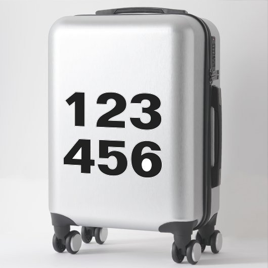 Wheelie Bin Numbers in Zwart en wit Sticker (Koffer)