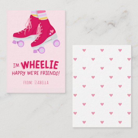 Wheelie Blij vriend Valentijnskaart Notitiekaartje (Voorkant / Achterkant)