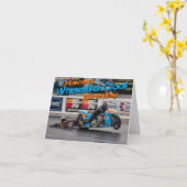 Wheelie coole verjaardagskaart kaart (Gele Bloem)