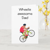 Wheelie geweldige pa grappig fietsen vaderdag kaart (Gele Bloem)