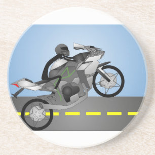 wheelie moderne sportmotor zandsteen onderzetter