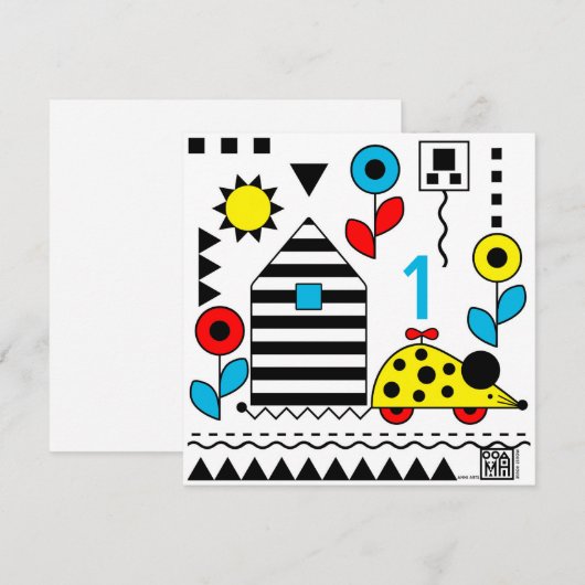 Wheelie Mouse en House Kaart - personaliseren (Voorkant / Achterkant)