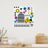 Wheelie Mouse en House Poster - CMYK - personalise (Keuken)