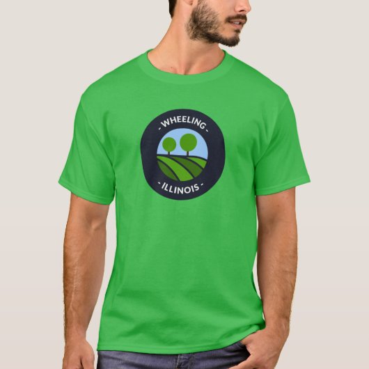 Wheeling Illinois Heuvels en Bomen Oversized T-shirt (Voorkant)