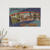 Wheeling, West Virginia - Grote Letter-scènes Poster (Keuken)