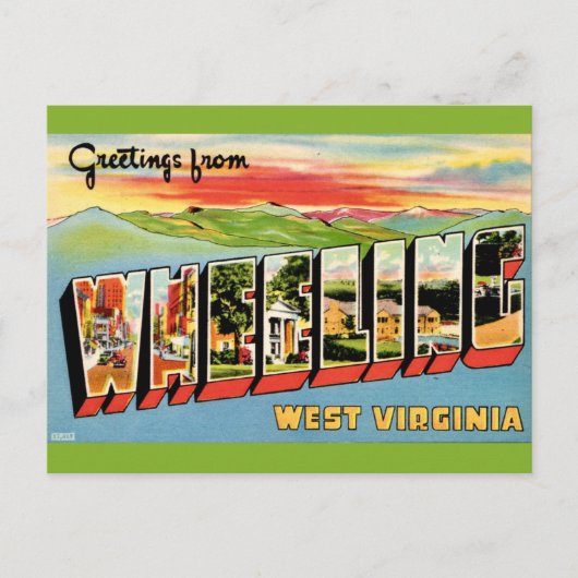 Wheeling WV Antieke Ansichtkaart Briefkaart (Voorkant)