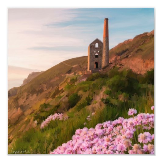 Wheels Coates, tin mine, Cornwall, Engeland Foto Afdruk (Voorkant)