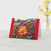 Wheels Dahlia Kaart (Gele Bloem)