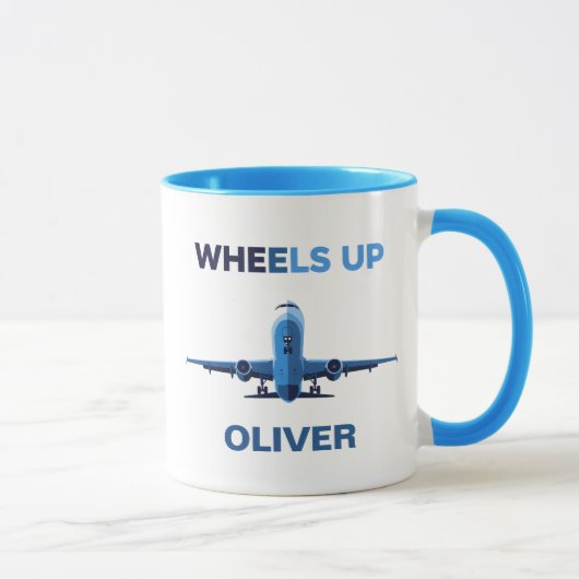 Wheels Up Aviation Start Minimalistisch Mok (Rechts)