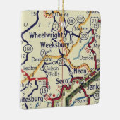 Wheelwright KY Map Keramisch Ornament (Rechts)