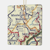 Wheelwright KY Map Keramisch Ornament (Links)