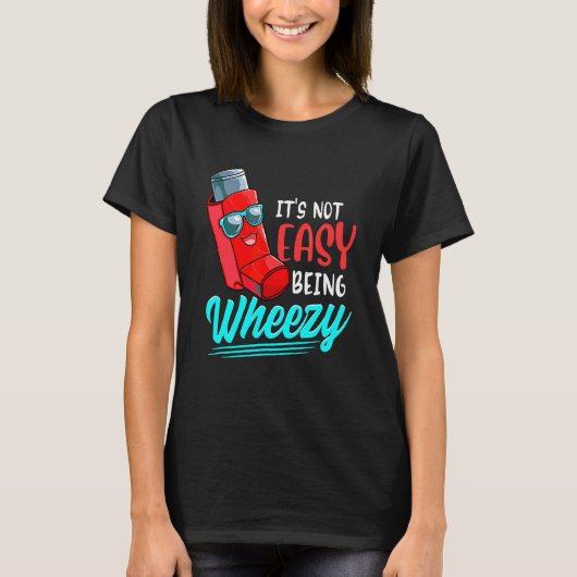 Wheezy Asthma Inhaler World Asthma Awareness T-shirt (Voorkant)