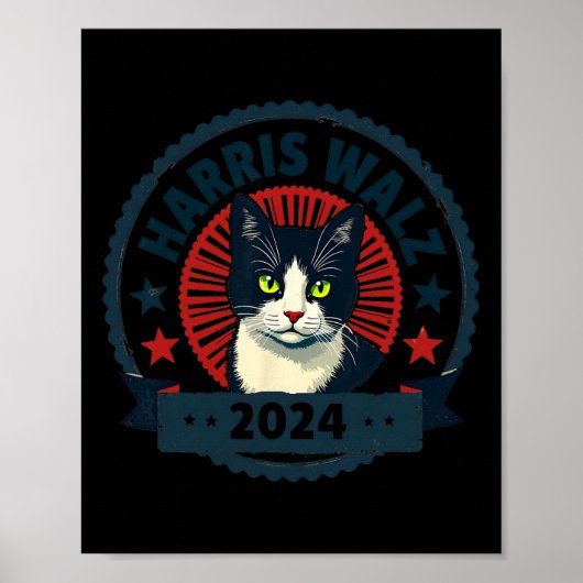 Wheimer 2024 Funny Cat Election Kamala Harris Tim Poster (Voorkant)