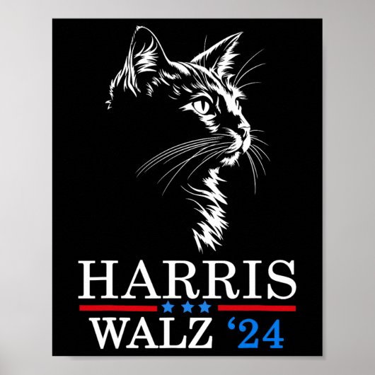 Wheimer 2024 Funny Cat Election Kamala Harris Tim Poster (Voorkant)