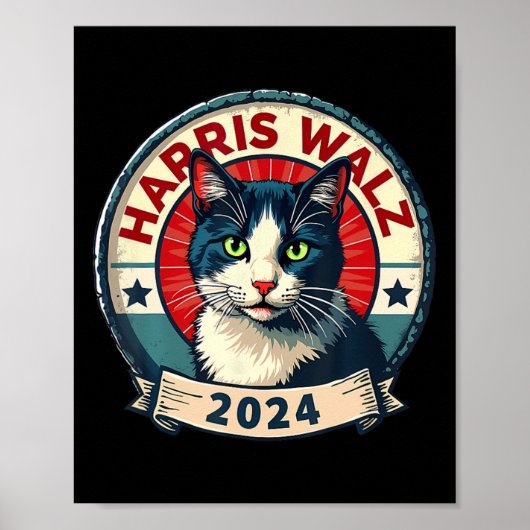 Wheimer 2024 Funny Cat Election Kamala Harris Tim Poster (Voorkant)