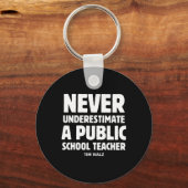 Wheimer 2024 onderschat nooit een openbare school  sleutelhanger (Voorkant)