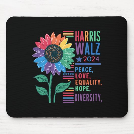 Wheimer Peace Love Equality Hope Diversity Kamala Muismat (Voorkant)