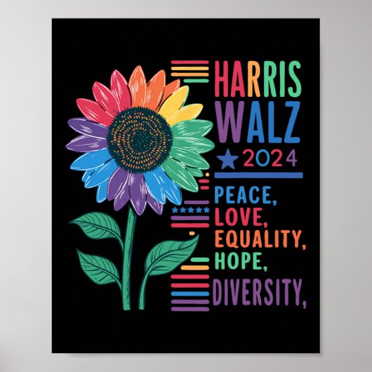 Wheimer Peace Love Equality Hope Diversity Kamala Poster (Voorkant)