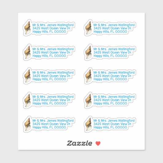 Whelk Shell Retouradres Stickers (Vel)