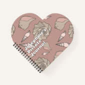Whelk Shells Illustrated Custom Heart-shaped Notitieboek (Voorkant)