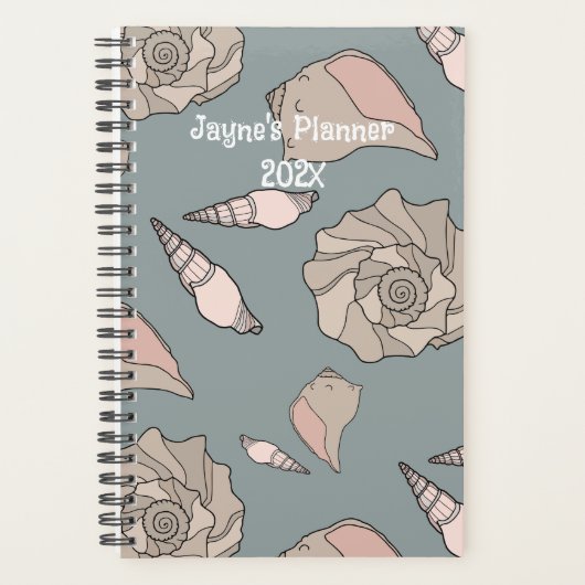 Whelk Shells Illustrated Yearly Custom Planner (Voorkant)