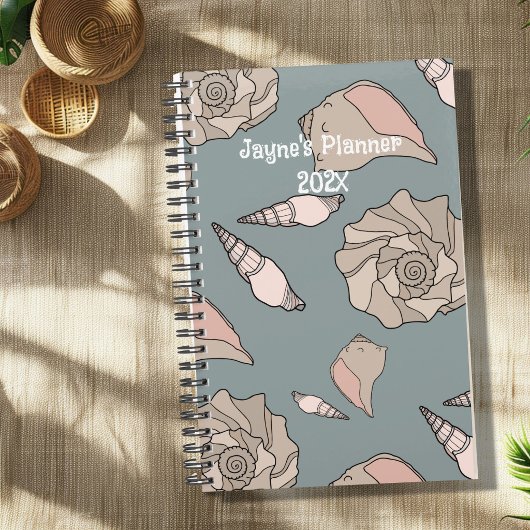 Whelk Shells Illustrated Yearly Custom Planner