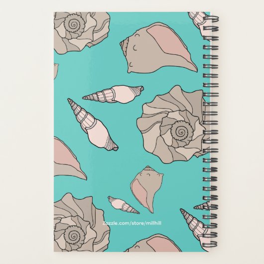 Whelk Shells Illustrated Yearly Custom Planner (Achterkant)