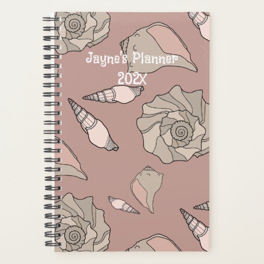 Whelk Shells Illustrated Yearly Custom Planner (Voorkant)
