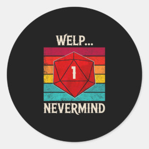 Whelp Eerst D20 Dobbelsteen Bordspel Speler Mannen Ronde Sticker