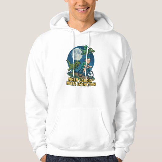 When Cardio Meets Extinction – Funny Dinosaur Hoodie (Voorkant)