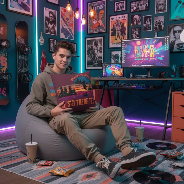 When Hell Freezes Over I'll Ski There Too Maroon Kussen (For the skier who lives for powder, sarcasm, and questionable life choices.)