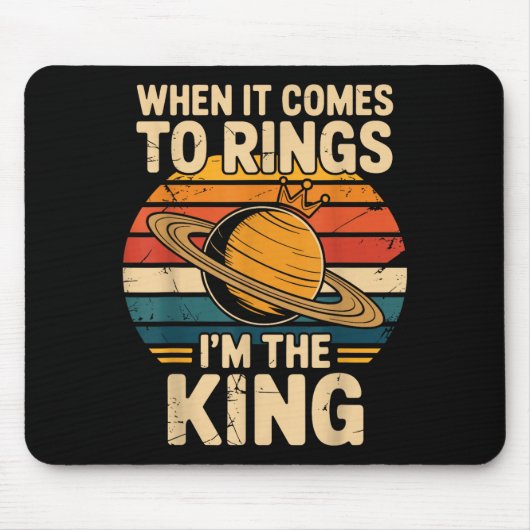 When It Comes To Rings Saturn Retro Planets  Muismat (Voorkant)