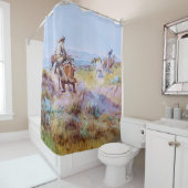 "When Koeien Were Wild" door Charles M Russell Douchegordijn (In situ)