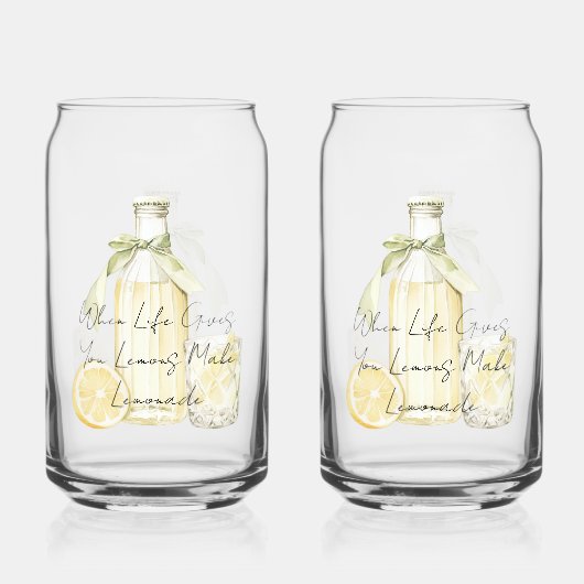 When Life Gives You Lemons Make Lemonade Blikvorm Glas (Voorkant)