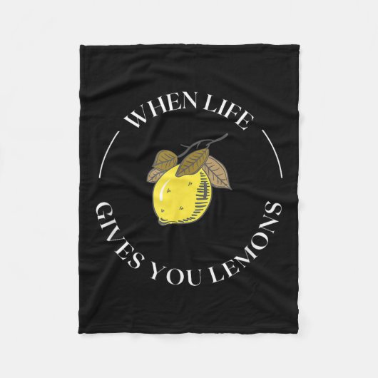 When Life Gives You Lemons Motivational Quote Lemo Fleece Deken (Voorkant)
