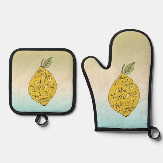 When Life Gives you Lemons Ombre     Ovenwant & Pannenlap Set (Voorkant)