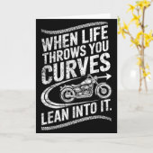 When Life Throws You Curves Lean Into It Motorcycl Kaart (Gele Bloem)