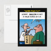 "When Pigs Fly" Briefkaart (Voorkant / Achterkant)