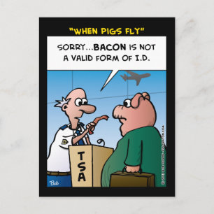 "When Pigs Fly" Briefkaart