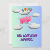 When Pigs Fly, Flying Pig Balloon Party Kaart (Voorkant)