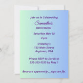 When Pigs Fly, Flying Pig Balloon Party Kaart (Achterkant)