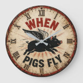 When Pigs Fly Funny Farmhouse Grote Klok (Voorkant)