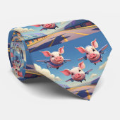 When Pigs Fly Funny Pig Airplanes Stropdas (Opgerold)
