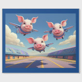 When Pigs Fly Funny Winged Pigs Airplanes Cadeaupapier (Vlak)
